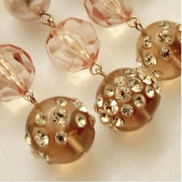 KATE SPADE Massive Runway Crystal Ball Pearl Drippy Fringe Necklace Bib Collar - Picture 2 of 4